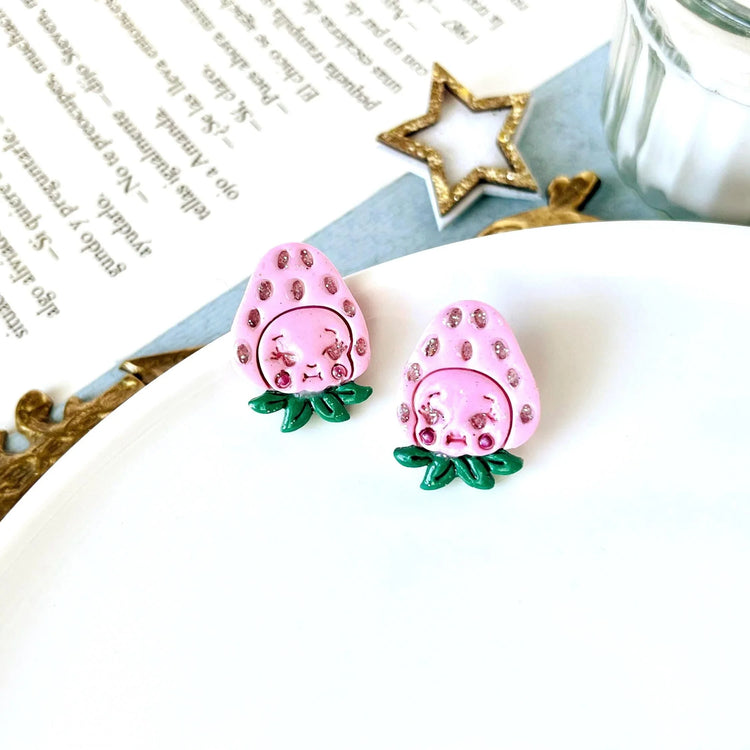 Kewpie doll earrings clay jewelry