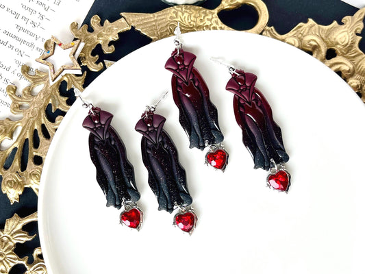 Villain Pinup Girl Clay Earrings, Princess and Villain Earrings, Pin-Up Girls, Fairy Tales Jewelry, Vintage Jewelry Gift, Fairy Jewelry