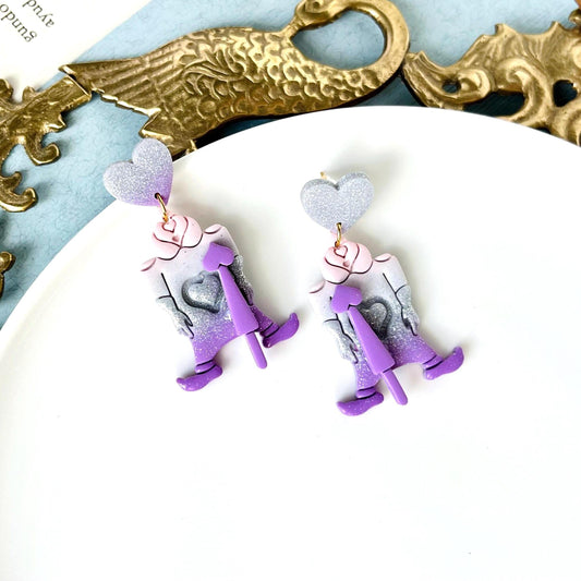 Card Soldier Alice Earring, Alice in Wonderland Jewelry, Polymer Clay Earrings, Cards, Alice in Wonderland Gifts, Original Gifts for Her