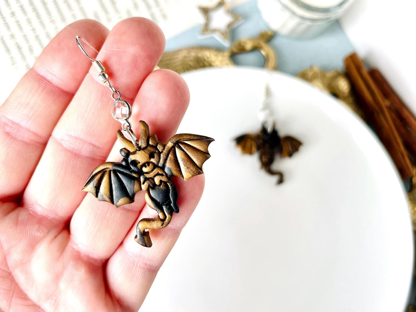 Baby Dragon Earrings, Small Dragon Jewelry, Dragons, Fantasy Earrings, Dragon Gifts for Girls, Original Fantasy Earrings, Fantasy Gifts