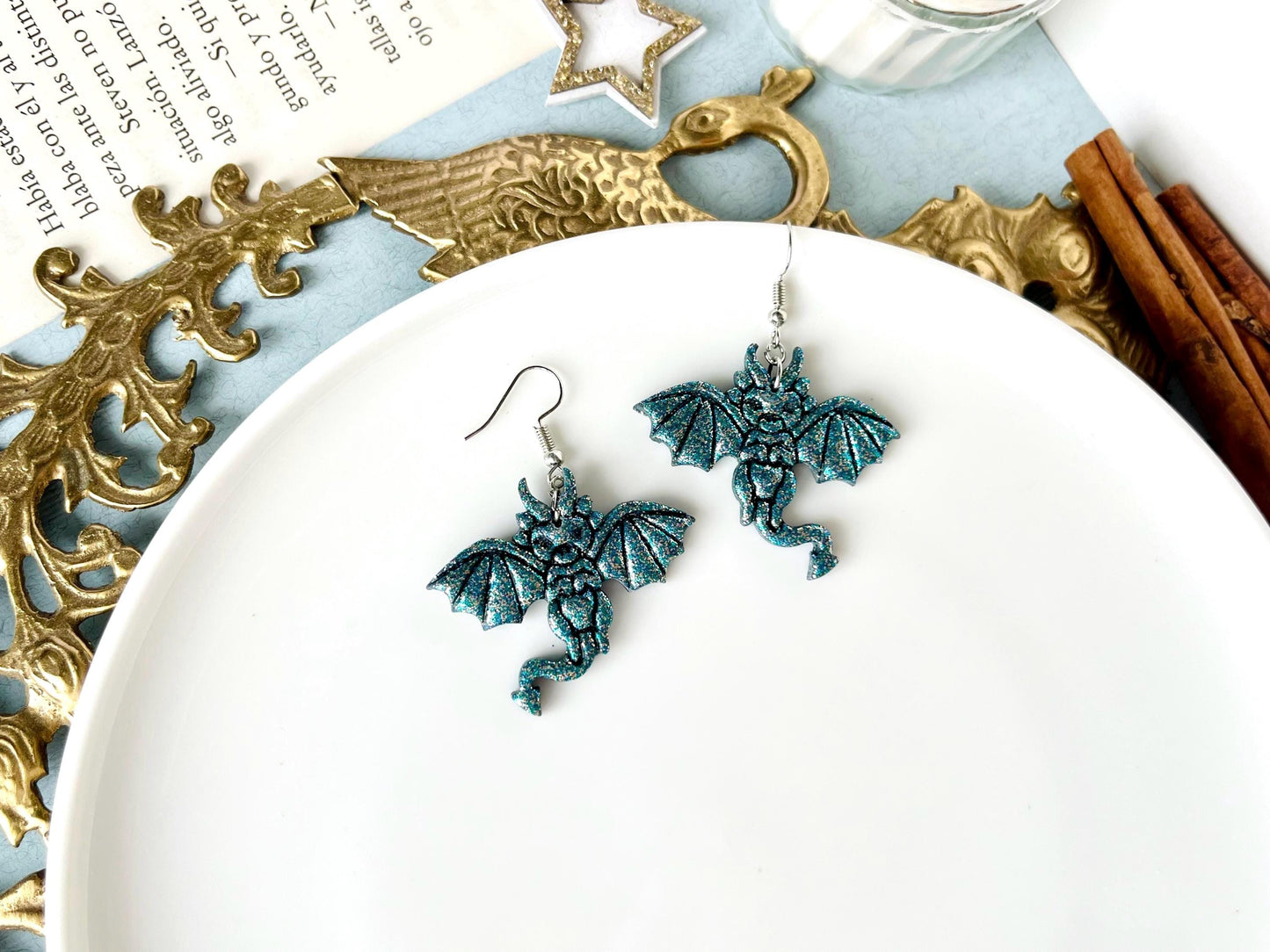 Baby Dragon Earrings, Small Dragon Jewelry, Dragons, Fantasy Earrings, Dragon Gifts for Girls, Original Fantasy Earrings, Fantasy Gifts