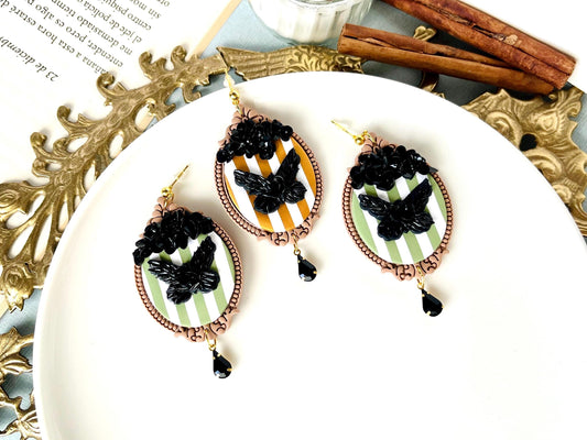 Victorian Cameo Butterflies Earrings, Polymer Clay Earrings, Original Jewelry, Vintage, Cameo Clay Earrings, Cameo Gifts